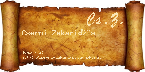 Cserni Zakariás névjegykártya